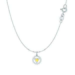 Solar Plexus Chakra Citrine Pendant with Chain in Sterling Silver image 3