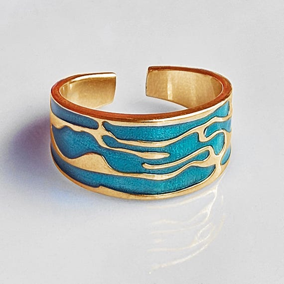 Enameled Ring18K Gold Plated Bangle Enameled Ring18K Gold Plated Bangle