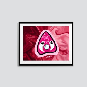 Arte de la pared, sea espeluznante su divertido arte digital planchette, descarga digital, impresión digital, impresión espeluznante, impresión planchette, arte planchette