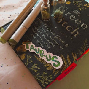 Adesivo do zodíaco, adesivo de constelação do zodíaco taurus, adesivo de astrologia, adesivo fosco cortado feito à mão, adesivo de diário, adesivo de planejador