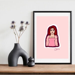 Wall Art, Red Hair Beauty in a Pink Peasant Digital Download Print, Digital Print, Digital Art, Digital Download, Wallpaper