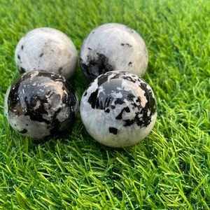 Rainbow Moonstone Ball 50mm Hand-Polished Gem for Meditation & Healing, Spiritual Gift for Mindfulness, Energy Balance
