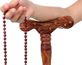 Authentischer Yoga Danda aus Holz, handgefertigter 17-Zoll-Meditationsstab mit Messingeinlage, Japa Meditation, perfektes Geschenk für Yoga-Enthusiasten