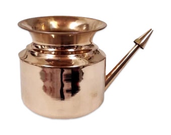 Copper Neti Pot – Ayurvedic Nasal Cleansing with Free Rubber Tip
