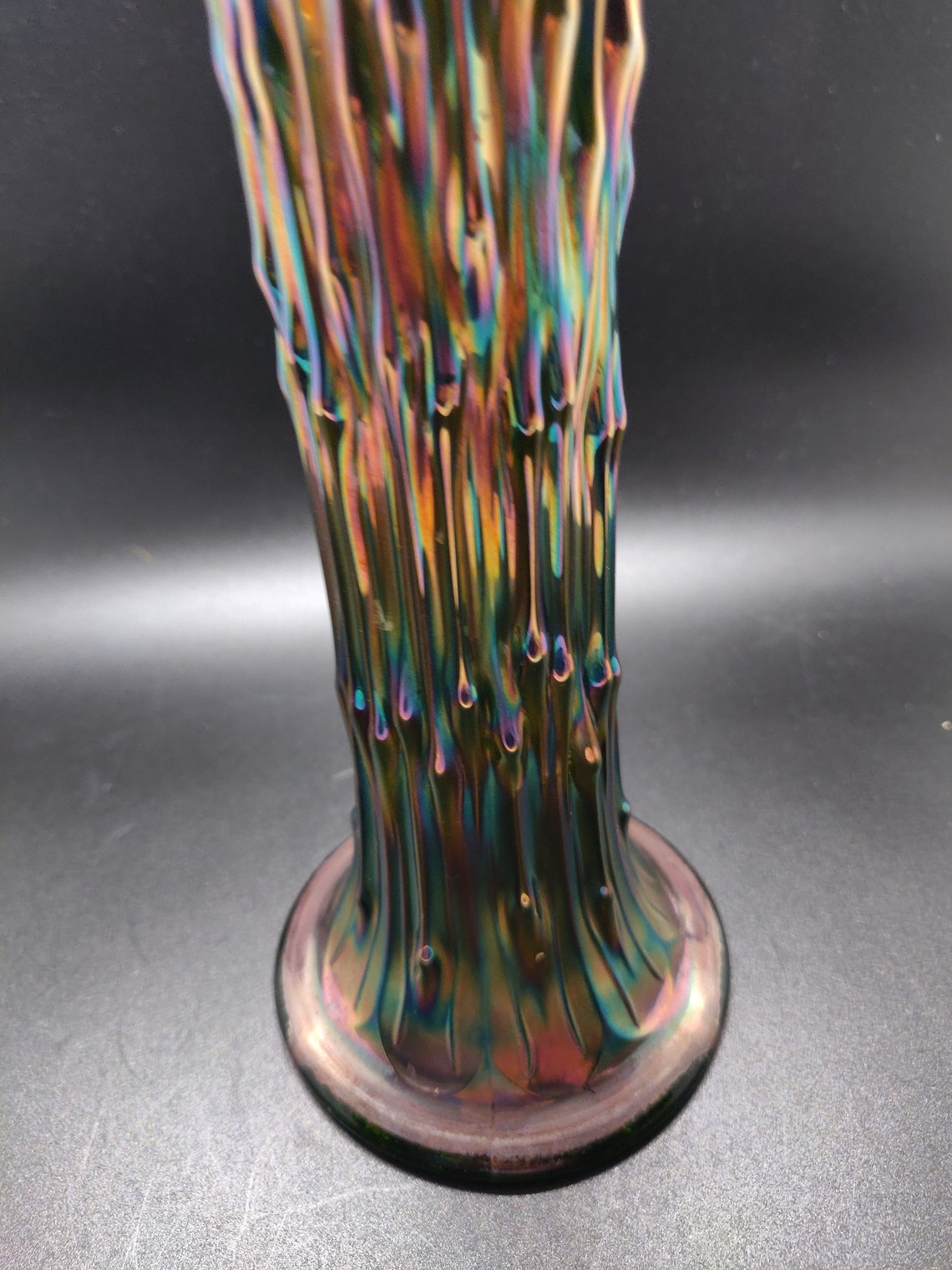 Carnival glass Fenton Rare Tree Trunk Swung Vase 11 1/2 Etsy