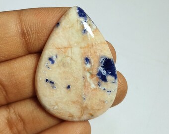 Natural Sodalite loose semi precious gemstone , Pendant Making gemstone cabochon,Used For Jewelry Making.39x28mm.39carat.