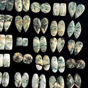 Par de pedras preciosas de ágata em árvore, lote de cabochão de pedras preciosas de pares de ágata em árvore no atacado, ágata em árvore 100% natural de alta qualidade