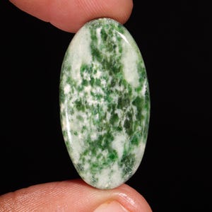 Diopside With Zosite Oval Shape Cabochon Loose Gemstone For Making Jewelry 23.75 Ct 33X17X4 MM Q-3298