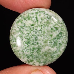 Diopside With Zosite Round Shape Cabochon Loose Gemstone For Making Jewelry 44.45 Ct 27X7 MM Q-3324