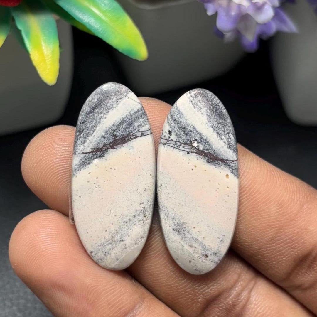 Porcelain Jasper Pair Gemstone Cabochon, 100% Natural