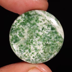 Diopside With Zosite Round Shape Cabochon Loose Gemstone For Making Jewelry 42.20 Ct 27X6 MM Q-3326
