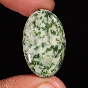 Diopside With Zosite Oval Shape Cabochon Loose Gemstone For Making Jewelry 28.10 Ct 30X19X5 MM Q-3285