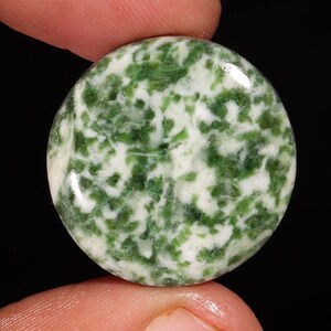 Diopside With Zosite Round Shape Cabochon Loose Gemstone For Making Jewelry 38.90 Ct 26X6 MM Q-3325