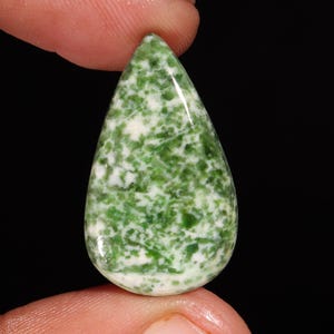 Diopside With Zosite Pear Shape Cabochon Loose Gemstone For Making Jewelry 19.90 Ct 29X17X4 MM Q-3318
