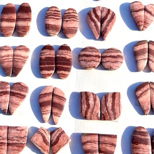 Par de pedras preciosas de jaspe zebra vermelha, lote de cabochões de pedras preciosas de pares de zebra vermelha no atacado, pedra zebra vermelha 100% natural de alta qualidade
