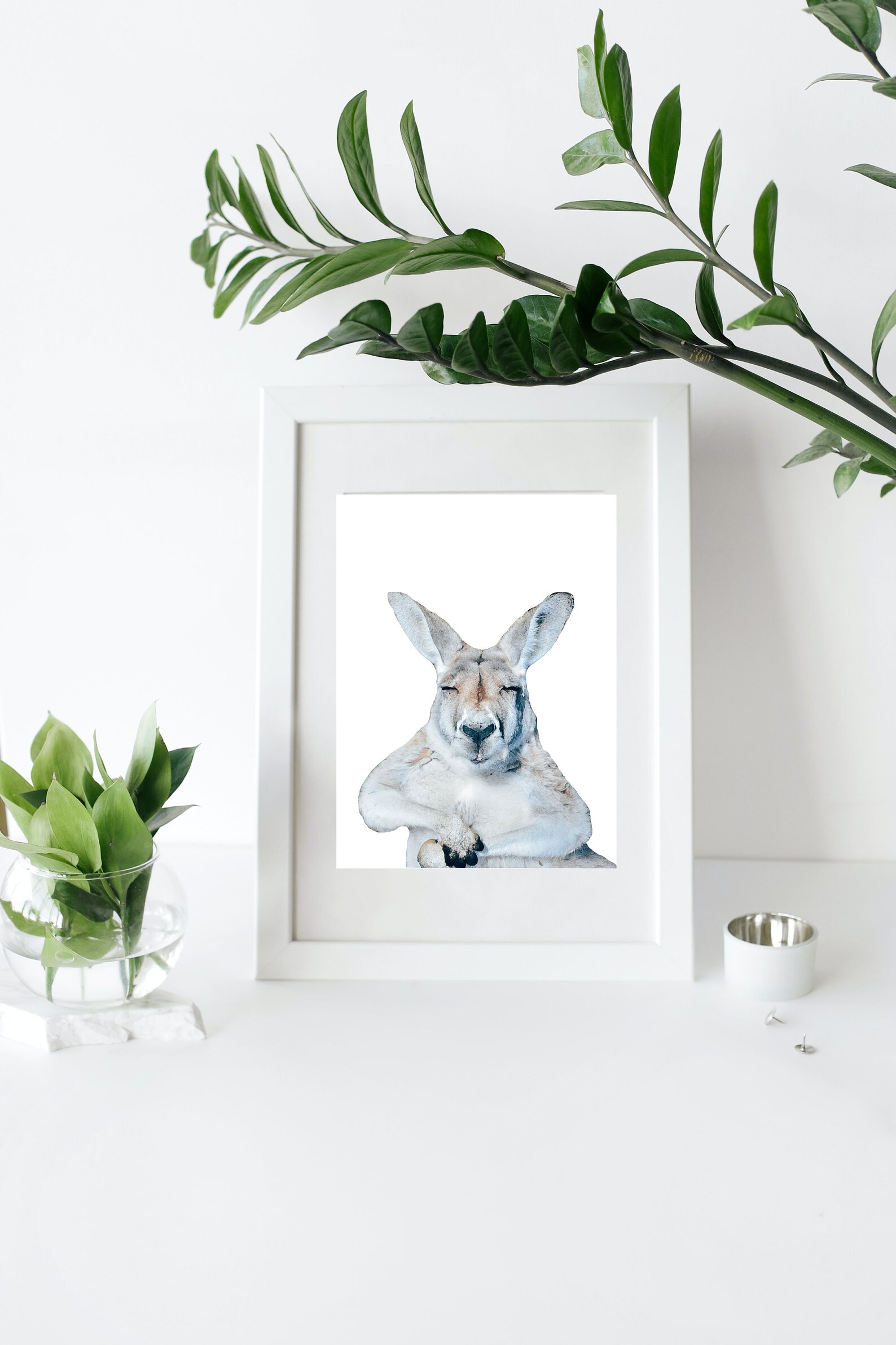 Kangaroo print Australian animal wall art nursery decor Etsy