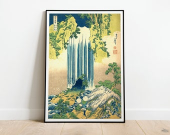 Katsushika Hokusai - Yōrō Waterfall in Mino Province, Vintage Japanese Woodblock Print, Japanese Wall Art, Home Decor