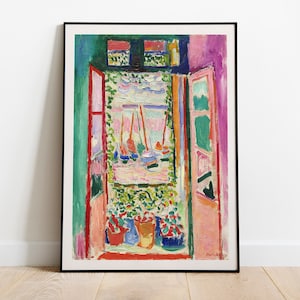 Matisse - Open Window Collioure Exhibition Art Poster Vintage Print, Textless version, Ideal Home Decor or Gift