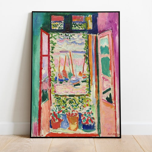 Matisse - Open Window Collioure Exhibition Art Poster Vintage Print, Borderless version, Ideal Home Decor or Gift