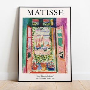 Matisse - Offenes Fenster Collioure Ausstellungskunst Poster Vintage Print, Ideales Wohndekor oder Geschenk