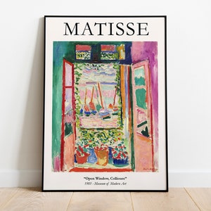 Matisse - Open Window Collioure Exhibition Art Poster Vintage Print, Ideal Home Decor or Gift