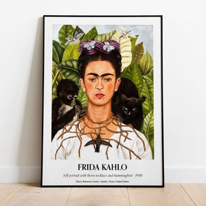 Frida Kahlo - pôster de exposição de auto-retrato, decoração de casa vintage, impressão de pôster de arte de parede