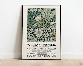 Affiche d’exposition William Morris, Art Nouveau, Victoria and Albert Museum, Morris Flower Pattern, Home Decor, Wall Art