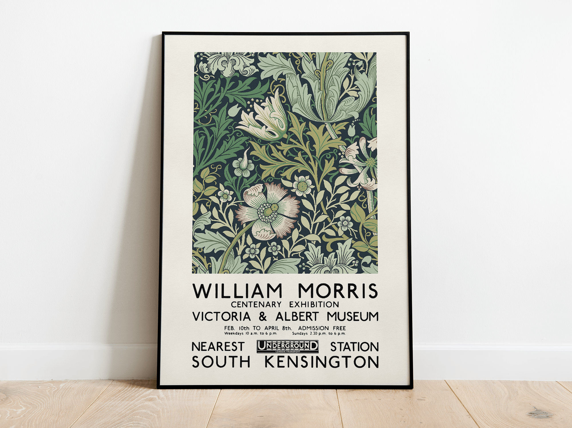Discover William Morris Exhibition Poster, Morris Flower Pattern
