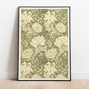 William Morris - Chrysanthemum Flower Pattern Exhibition Poster Print, Art Nouveau, Wall Art, Home Decor