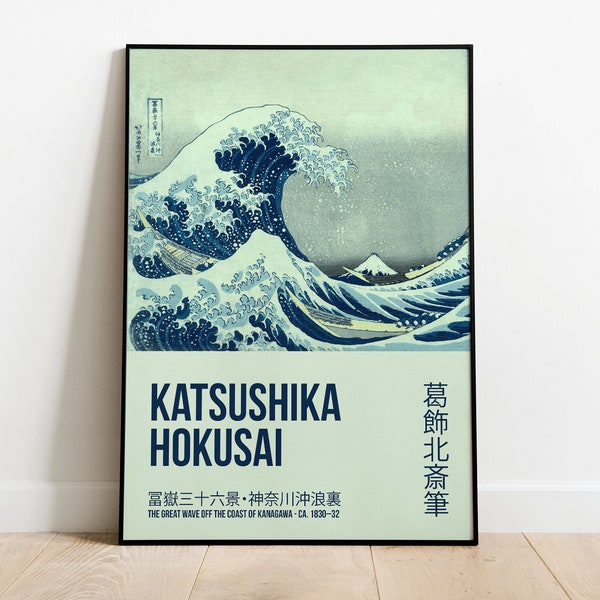 Katsushika Hokusai The Great Wave, Exhibition Poster, Japanese Poster, Japanese Art, Wall Art Decor