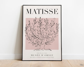 Henri Matisse - Plane Tree, Exhibition Vintage Line Art Poster, Minimalist Line Drawing Wall Art, Ideal Home Decor or Gift Print