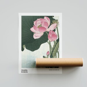 Ohara Koson - Blooming Lotus Flowers Japanese Art Print Home Décor Wall ...