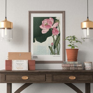 Ohara Koson - Blooming Lotus Flowers Japanese Art Print Home Décor Wall ...
