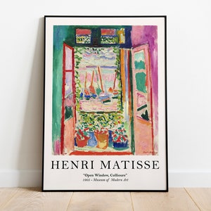 Matisse - Offenes Fenster Collioure Ausstellung Vintage Kunst Poster Druck, Ideales Wohndekor oder Geschenk