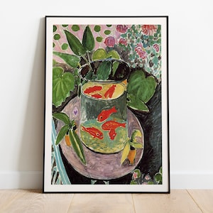 Matisse - Goldfisch Ausstellung Kunst Poster Vintage Print, Textlose Version, Ideales Wohndekor oder Geschenk
