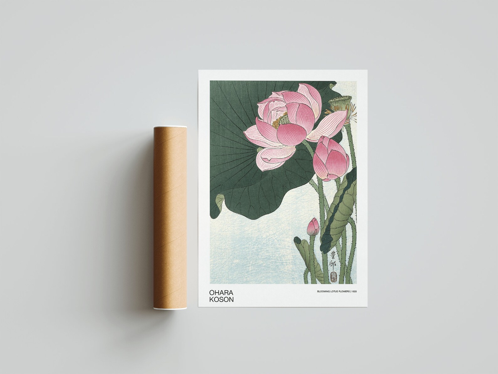 Ohara Koson - Blooming Lotus Flowers Japanese Art Print Home Décor Wall ...