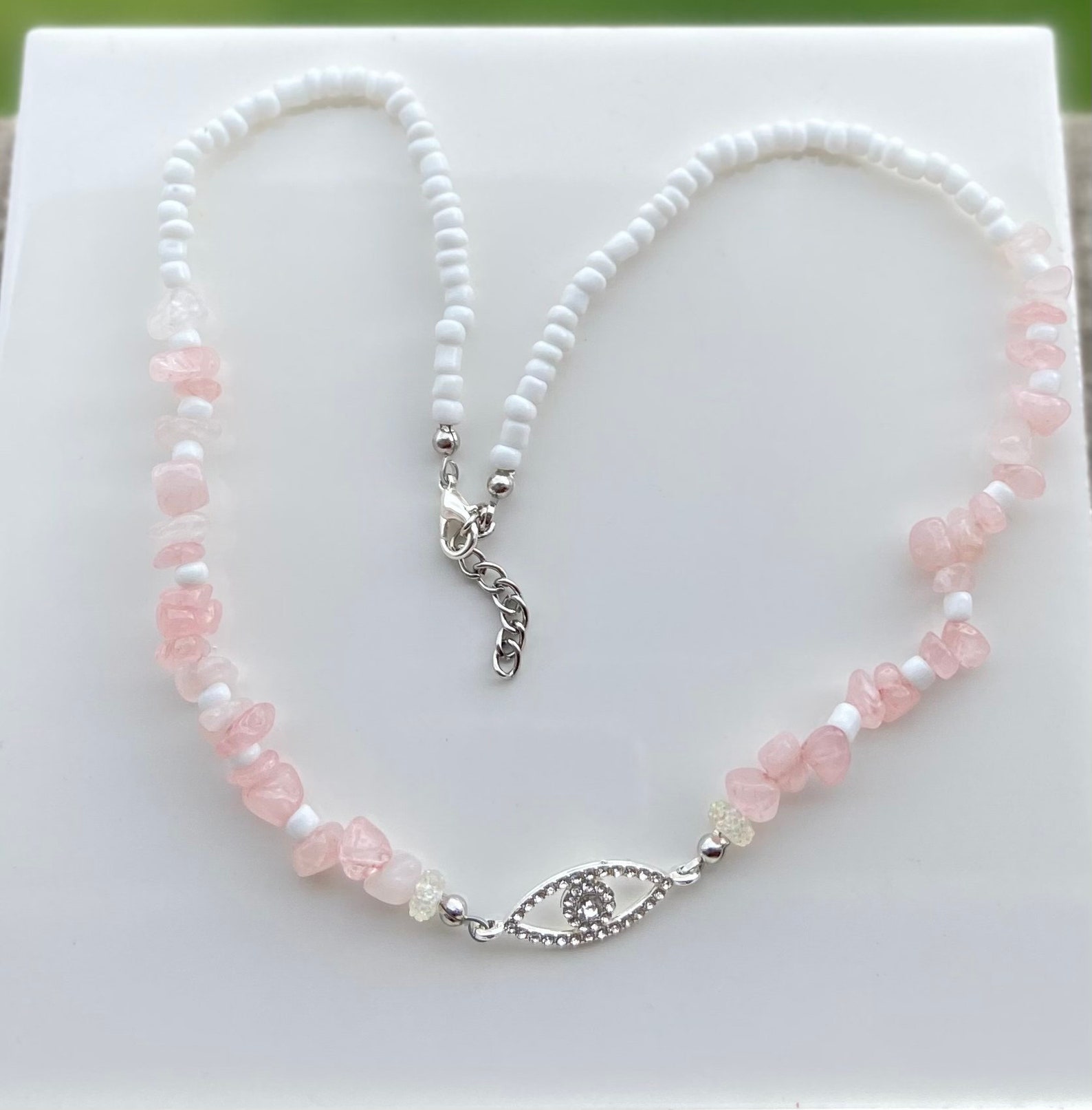 Crystal chip necklaces Etsy