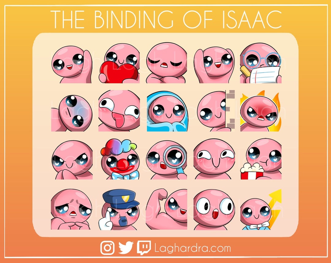 20 Emotes the BINDING of ISAAC for Twitch/discord/betterttv Etsy Canada