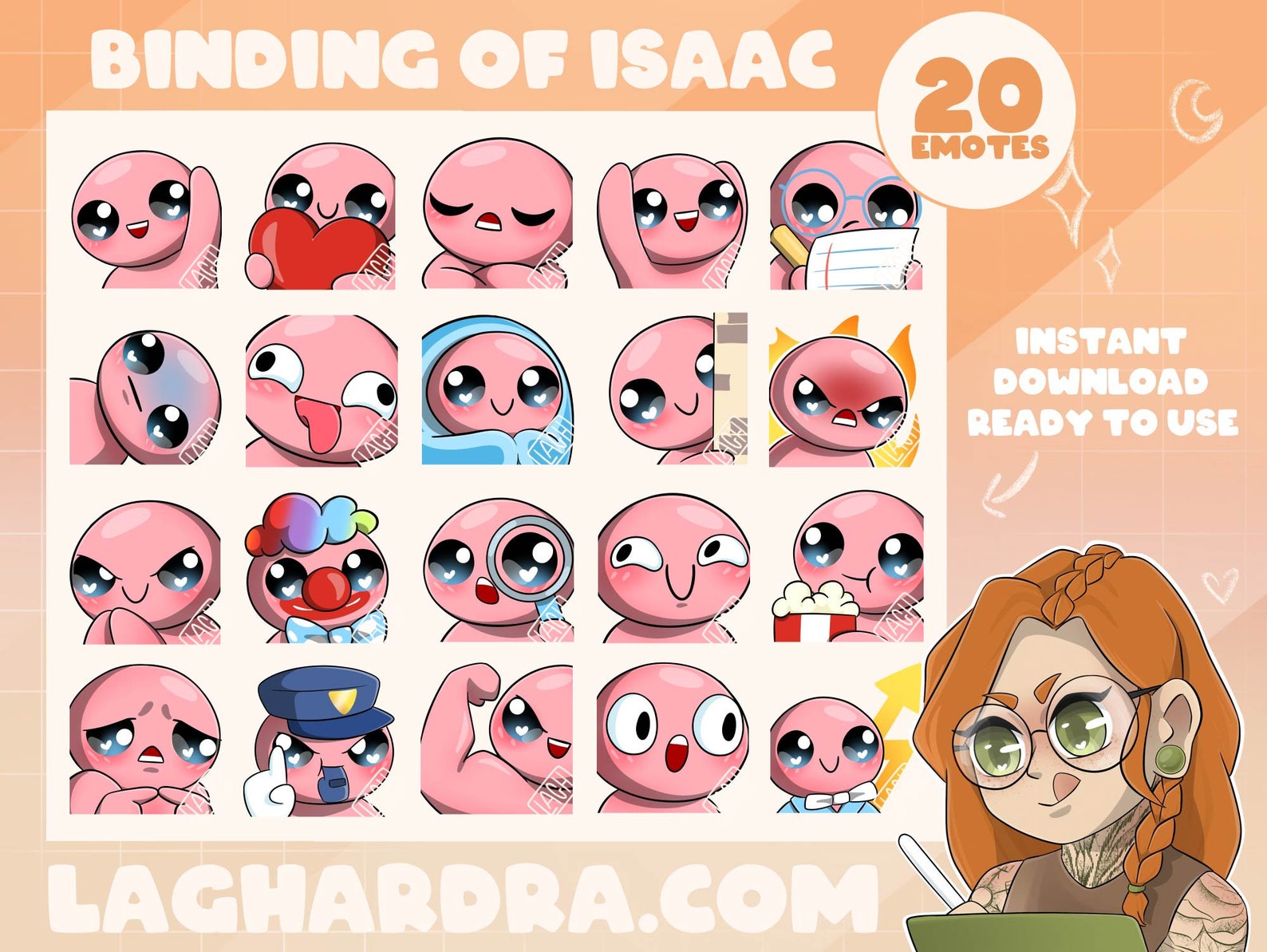 20 Emotes [no AI] the Binding of Isaac - Etsy