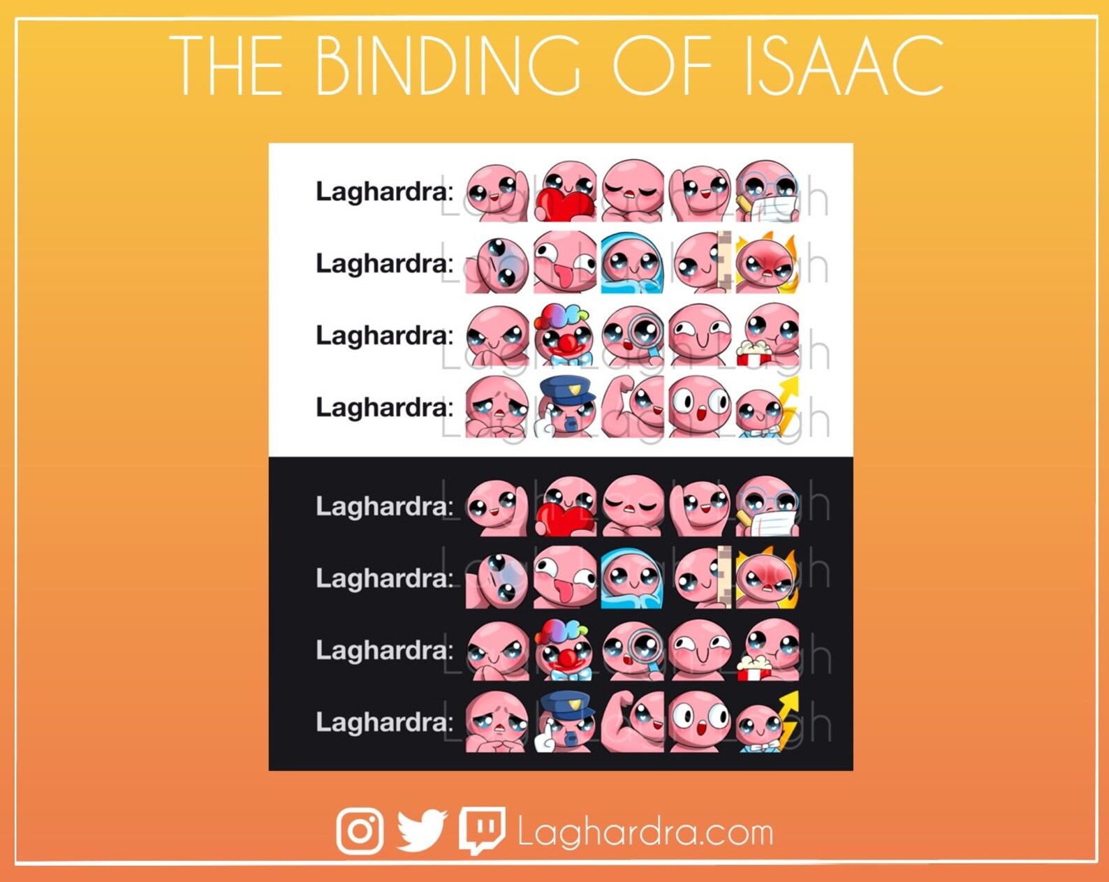 20 Emotes the BINDING of ISAAC for Twitch/discord/betterttv Etsy Canada