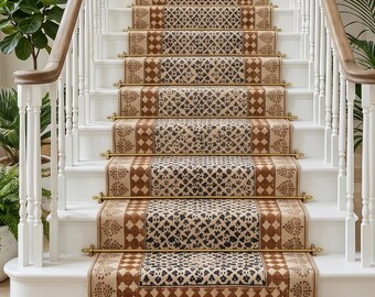 Boho Cotton Stair Runner Non Slip Washable Stair Runner Soft Cotton Carpet Runner for Stairs Hallway Runner Rug Custom Stair Treads Rug