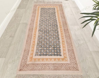 Washable Cotton rug for kitchen, hallway, entry rug, staircase runner, yoga mat, hall runner, Machine Washable Rug, bathroom runner rug