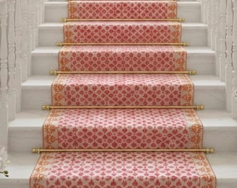 Hand woven Cotton Stair Runner Washable Stair Runner Cotton Carpet Runner for Stairs Custom Stair Treads Rug Machine Washable Stair Runner