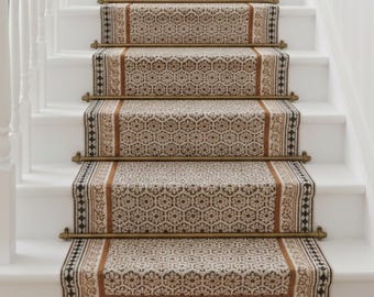 Cotton Stairs Runner Rug - Bohemian Runner Rug, Handwoven Rug for Bedside, Entryway, Kitchen, Modern Decor, Custom Sizes Runner Eco Friendly