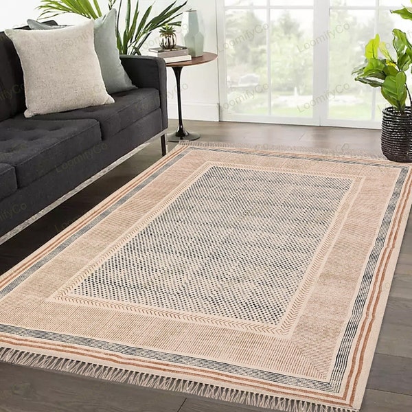 Salon Rug,  indoor Rug, Minimalist Rug, Cotton Area rug, Living Room Rug, Living Room Decor, indoor Rug, foyer rug, Salon Decor, Modern Rug