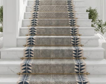 Soft Cotton Stair Runner Washable Stair Runner Cotton Carpet Runner for Stairs Hallway Runner Rug Custom Stair Treads Rug Machine Washable