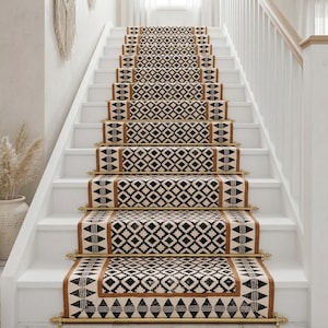 Cotton Stairs Runner Rug treppenteppich Bohemian Custom Size Stair Runner Traploper Runner Rug for Bedside, Entryway, Kitchen,  Eco Friendly