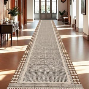 Extra Long Cotton Hallway Runner Rug Non Skid Soft Washable Rug Runners for Hallways Runner Carpet for Bedroom, Living Room Kitchen Entryway