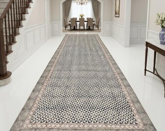 Extra Large Cotton Area Rug for living room , Dining Room, Kitchen, Bedroom, Long size Hand block print Runner, Boho carpet Machine Washable