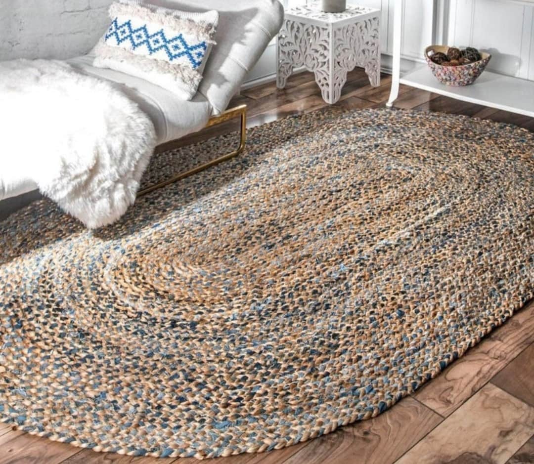 Discounted Braided Oval Rug Indian Jute Oval Rug Braided Rug Etsy